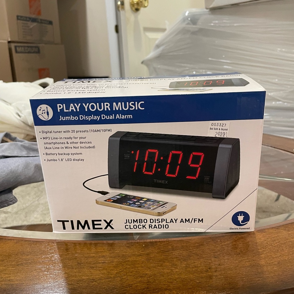 Timex Black and Red Dual Alarm Clock Radio
